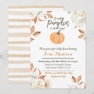 Ein süßer Kürbis ist auf der Weise, die Babyparty Einladung