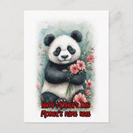 Ein süßer Panda wünscht Ihnen einen schönen Mutter Feiertagspostkarte