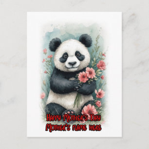 Ein süßer Panda wünscht Ihnen einen schönen Mutter Feiertagspostkarte