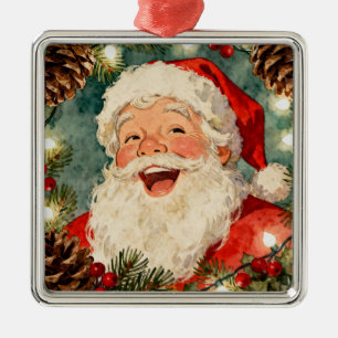 Ein süßer Retro-Weihnachtsmann   Vintage-Weihnacht Ornament Aus Metall
