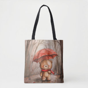 Ein süßer Teddybär im Regen
