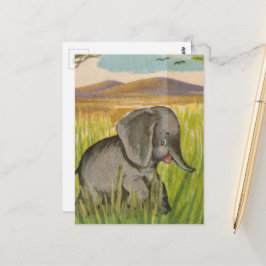 Ein süßer vintage Baby Elefant Postkarte
