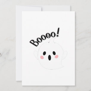 Ein süßer weißer Boo kreativ casual Feiertagskarte