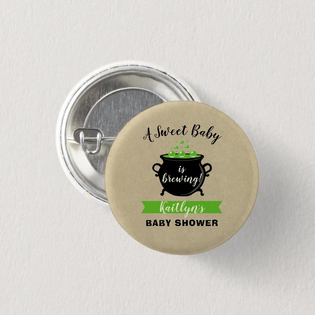 Ein süßes Baby braut Halloween-Kinderdusche Button (Vorne & Hinten)