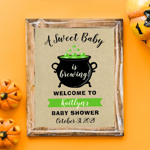 Ein süßes Baby braut Halloween-Kinderdusche Poster