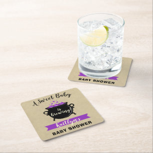 Ein süßes Baby braut Halloween-Kinderdusche Rechteckiger Pappuntersetzer