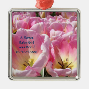 Ein süßes Baby Mädchen wurde geboren! Geschenke ro Silbernes Ornament