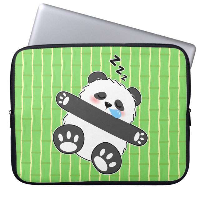 Ein süßes Baby-Panda schläft friedlich Laptopschutzhülle (Vorderseite)