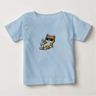 Ein süßes Bild einer Katze auf Ihrem Kleid. Baby T-shirt