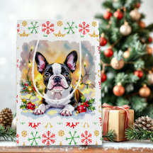 Ein süßes Boston-Terrier-Weihnachten