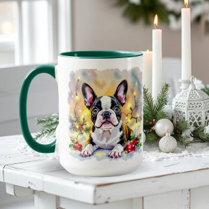 Ein süßes Boston-Terrier-Weihnachten Tasse