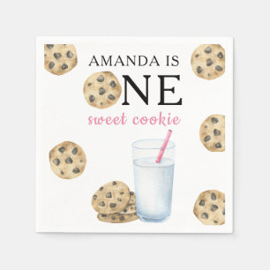Ein süßes Cookie & Milchmädchen zum ersten Geburts Serviette