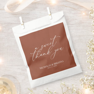 Ein süßes Dankeschön an Boho Terracotta Wedding Geschenktütchen