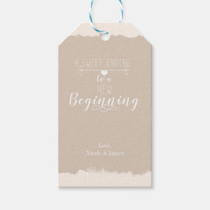 Ein süßes Ende, ein neuer Anfang, vintage Hochzeit Geschenkanhänger