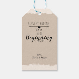 Ein süßes Ende, ein neuer Anfang, vintage Hochzeit Geschenkanhänger