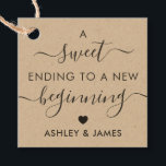 Ein süßes Ende zu einer neuen Beginnmarke, Kraft Geschenkanhänger<br><div class="desc">Das sind die perfekten kleinen Geschenkanhänger. Sie können sowohl den Vor- als auch den Rücktext anpassen,  als auch die Farben ändern.</div>