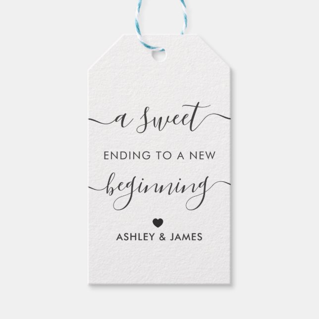 Ein süßes Ende zu einer neuen Beginnmarke, Kraft Geschenkanhänger (Vorderseite)