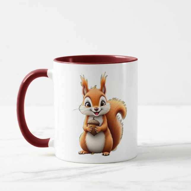 Ein süßes, fröhliches Eichhörnchen. Tasse (Links)