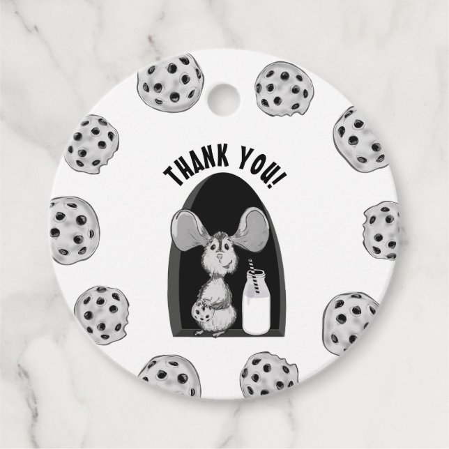 Ein süßes Keks und Milch zum Geburtstag Geschenkanhänger (Vorderseite)