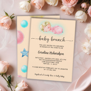 Ein süßes kleines Mädchen Baby Brunch Einladung