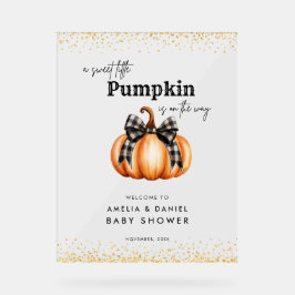 Ein süßes kleines Pumpkin Baby Dusche Akryllische Acrylschild