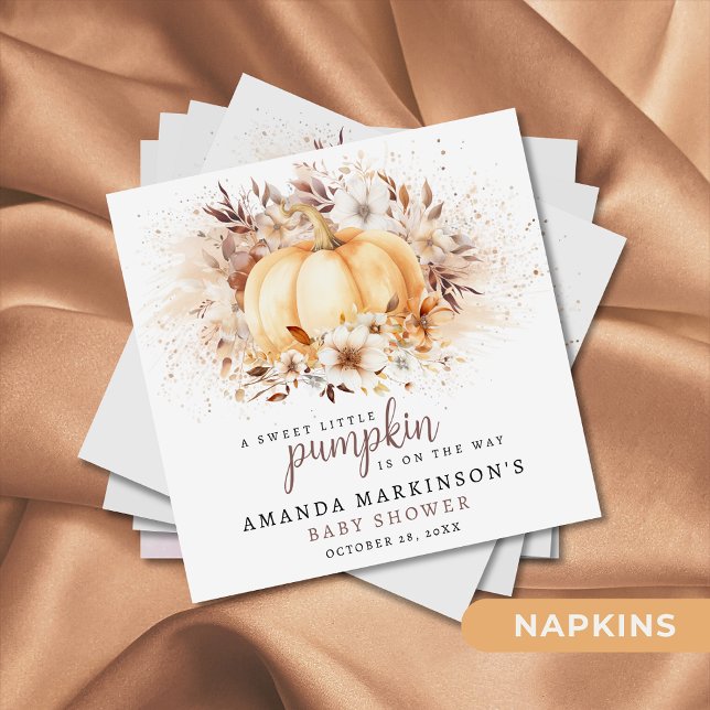 Ein süßes, kleines Pumpkin-Neutral-Baby-Duschpapie Serviette (Von Creator hochgeladen)