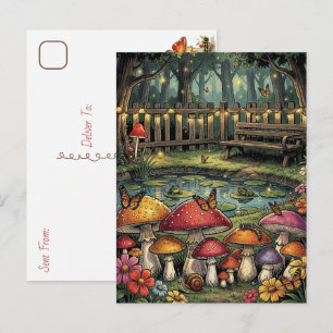 Ein süßes, launisches Cottagecore Hallo sagen Postkarte