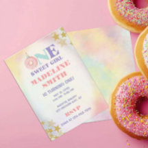 Ein süßes Mädchen Pastell Einhorn Donuts Geburtsta