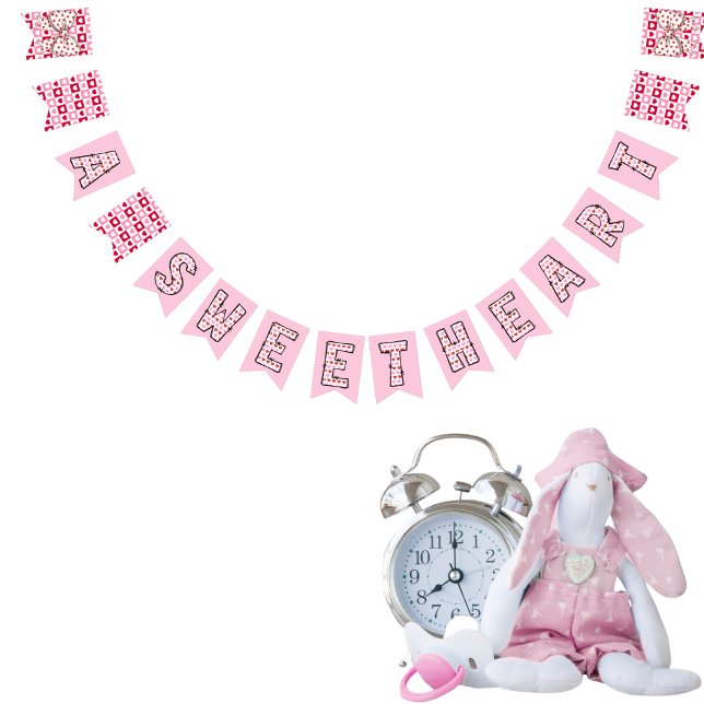 Ein süßes, rosa und rotes Herz Wimpelkette (A Sweetheart, pink and red heart Bunting Flags)