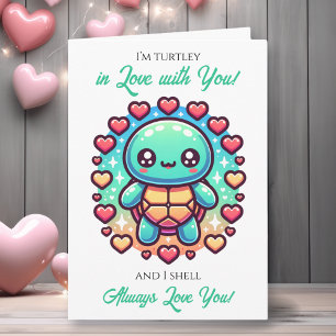 Ein süßes Schildkröten Valentinstag Motiv Karte
