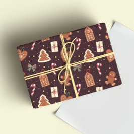Ein süßes Weihnachtspapier mit Lebkuchen Geschenkpapier