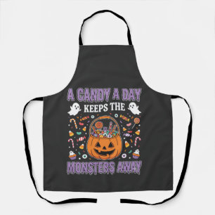 Ein Süßigkeiten-pro-Tag-Halloween-T-Shirt-Design Schürze