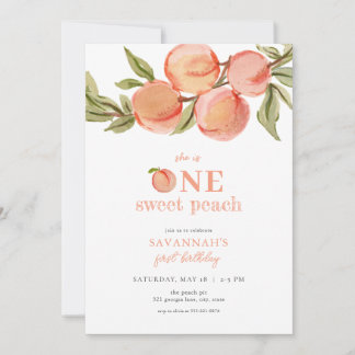 Ein Sweet Peach Einladung Pfirsich ersten Geburtst