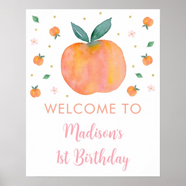 Ein Sweet Peach Geburtstag Willkommen Poster (Vorne)