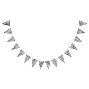 Ein symmetrisches monochromes Design mit komplizie Wimpelkette