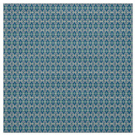 Ein symmetrisches Muster blauer Motive auf einem T Stoff