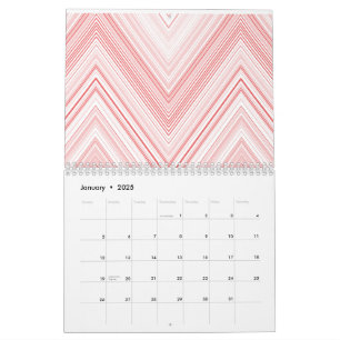 Ein symmetrisches Muster mit roten und rosa Motive Kalender
