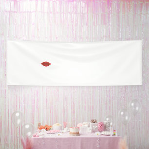 Ein symmetrisches rotes Grafikdesign mit geometris Banner