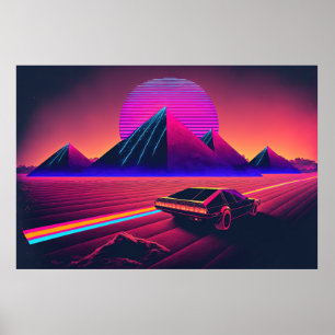 Ein Synthwave-Abenteuer durch die Wüste Poster