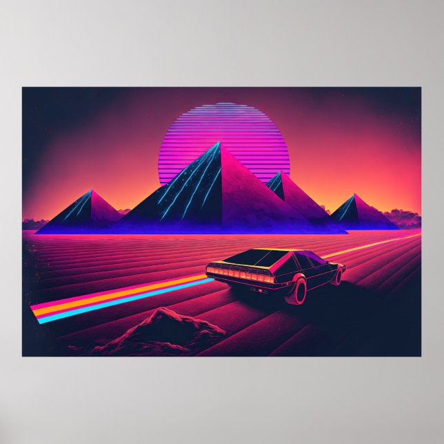Ein Synthwave-Abenteuer durch die Wüste Poster (Vorne)