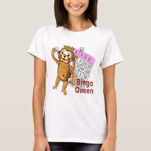 Ein T-Shirt mit einer Affen-Bingo-Königin