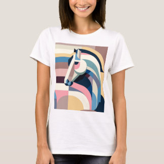 Ein T-Shirt mit Pastell-Abstrakt-Pferdemotiv