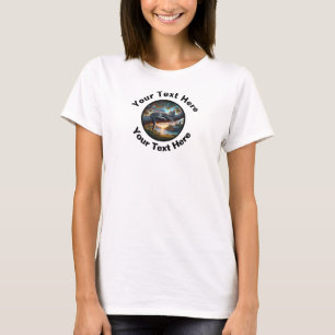 Ein Tabby-Cat-T - Shirt mit benutzerdefiniertem Te