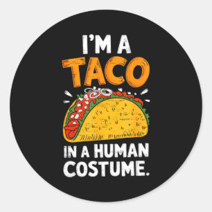 Ein Taco in einem menschlichen Kostüm Halloween Ci Runder Aufkleber