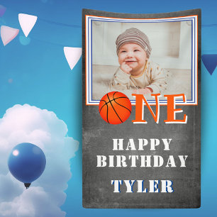 Ein Tafel-Basketball-Foto zum 1. Geburtstag  Banner