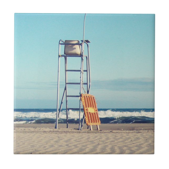 Ein Tag am Strand! Fliese (Vorderseite)