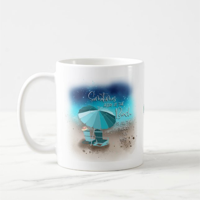 Ein Tag am Strand Kaffeetasse (Links)