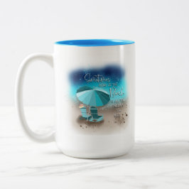 Ein Tag am Strand Zweifarbige Tasse