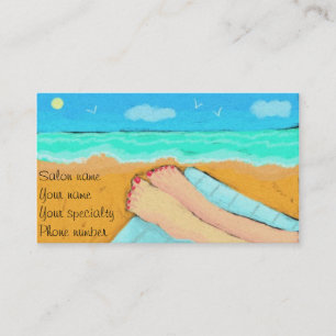 Ein Tag an der Strand Pedicurist Visitenkarte