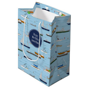 Ein Tag auf dem Ufer des Sees Bootsfahrt Mittlere Geschenktüte
